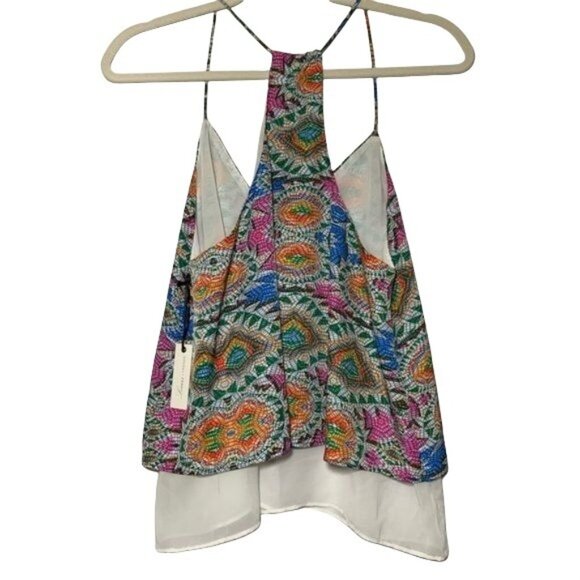 Lovers + Friends Mosaic Cami Size Medium Poppy Layered Tank Sz M New - Picture 3 of 8